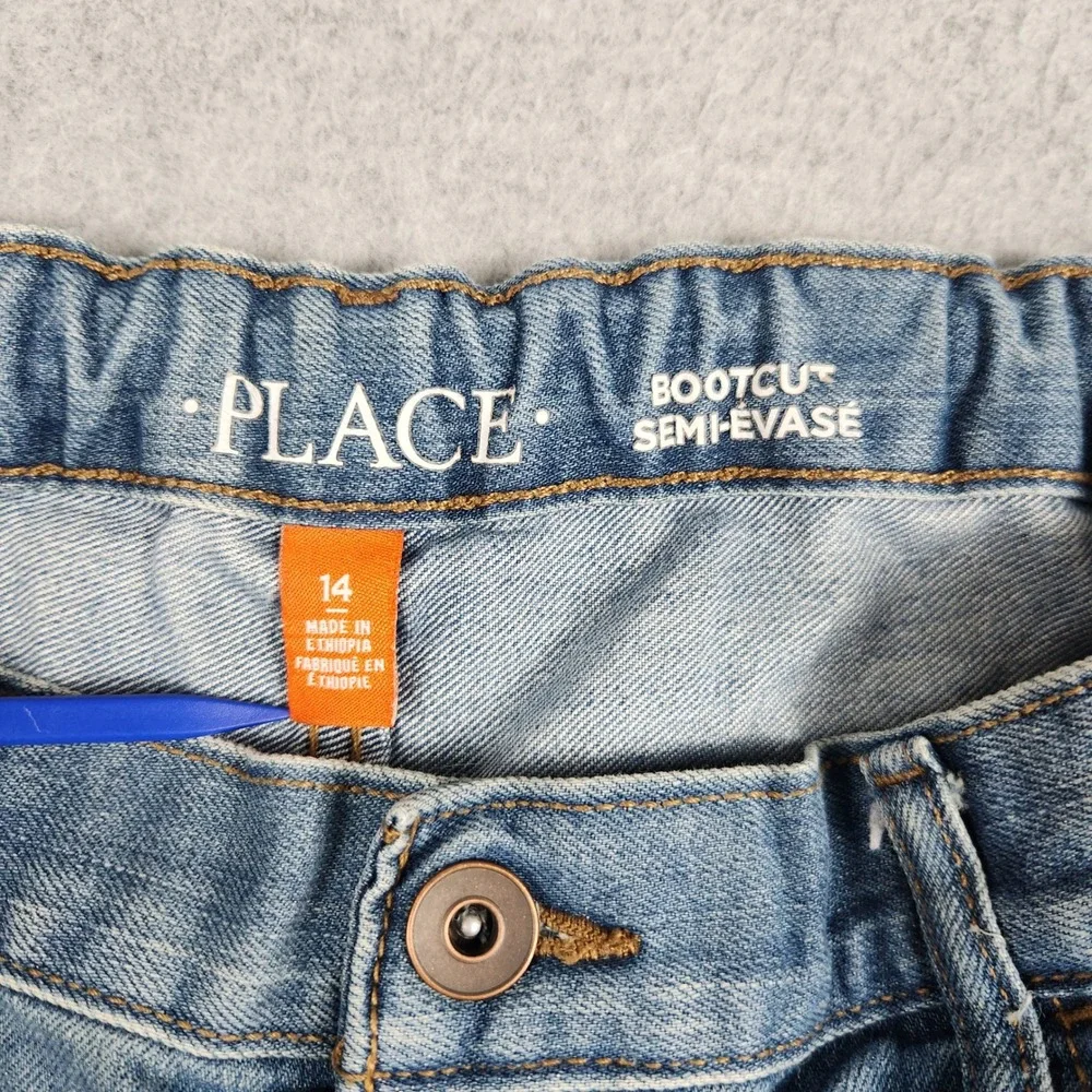 The Children's Place Bootcut Jeans Kids 14 Blue Denim Medium Wash Streetwear